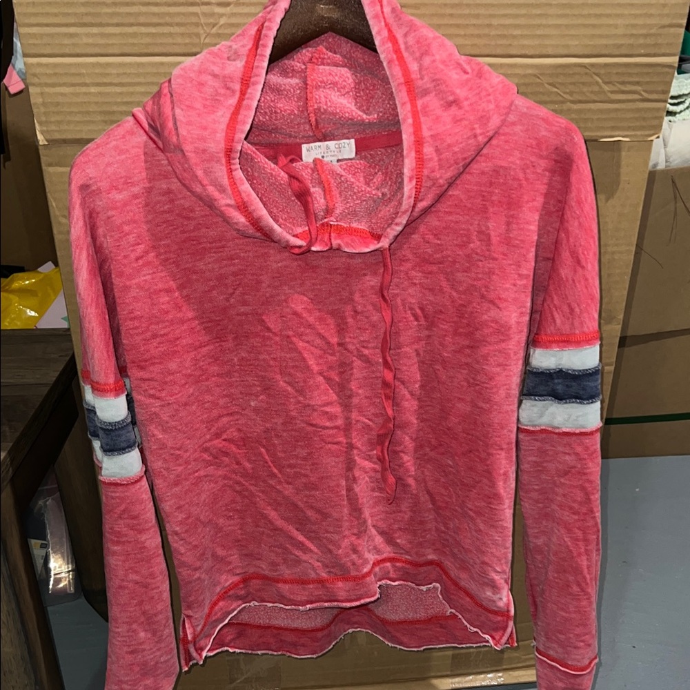 Women's Pink Hooded Sweatshirt